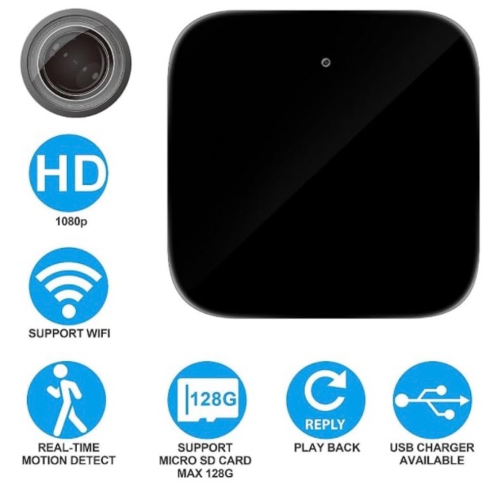 Keslom Spy Small WiFi USB Charger Camera with Night Vision